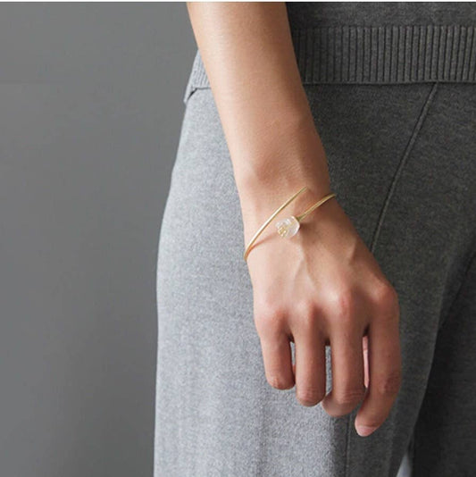 Elegant and refined Lily | Women's Floral Bracelet | Minimalist Design Bracelet, featuring a delicate floral charm and a sleek minimalist style, perfect for enhancing any outfit.